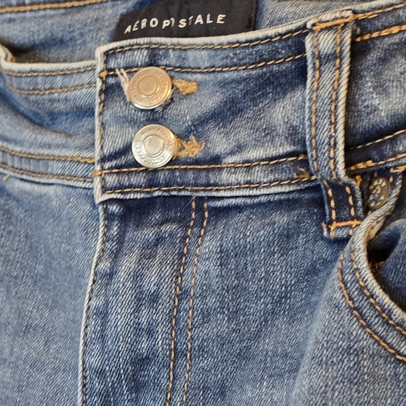 Aeropostale Cassie Distressed Super Low Rise Flare Blue Jeans Size 10 REG - Picture 5 of 8
